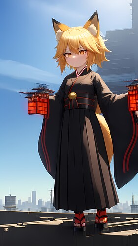 high_quality__extremely_detailed_cg_unity_8k_wallpaper__1girl__giantess__kagamine_rin__fox_girl__size_difference_fox_tail__yellow_hair__red_eyes__yellow_fox_ears__black_cloth__black__2201498596(1)