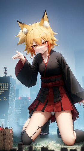 high_quality__extremely_detailed_cg_unity_8k_wallpaper__1girl__giantess__kagamine_rin__fox_girl__size_difference_fox_tail__yellow_hair__red_eyes__yellow_fox_ears__black_cloth__black__3963185208(1)