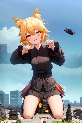 high_quality__extremely_detailed_cg_unity_8k_wallpaper__1girl__giantess__kagamine_rin__fox_girl__size_difference_fox_tail__yellow_hair__red_eyes__yellow_fox_ears__black_cloth__black__3074168634(1)