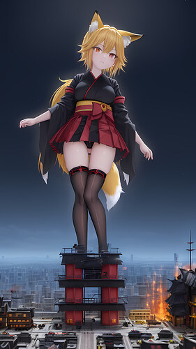 high_quality__extremely_detailed_cg_unity_8k_wallpaper__1girl__giantess__kagamine_rin__fox_girl__size_difference_fox_tail__yellow_hair__red_eyes__yellow_fox_ears__black_cloth__black__2377515980(3)