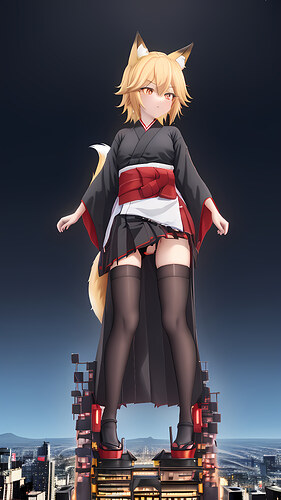high_quality__extremely_detailed_cg_unity_8k_wallpaper__1girl__giantess__kagamine_rin__fox_girl__size_difference_fox_tail__yellow_hair__red_eyes__yellow_fox_ears__black_cloth__black__2377515980(1)