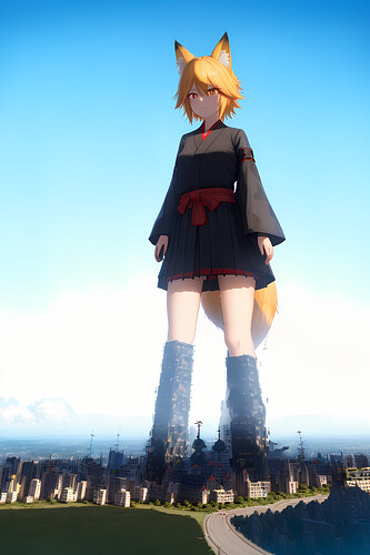 high_quality__extremely_detailed_cg_unity_8k_wallpaper__1girl__giantess__kagamine_rin__fox_girl__size_difference_fox_tail__yellow_hair__red_eyes__yellow_fox_ears__black_cloth__black__2733037014(2)